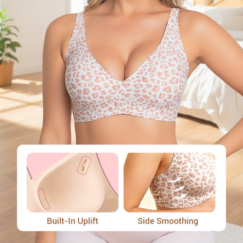 Jelly Wireless Womens Comfortable Bras Push Up Deep V Everyday Bras