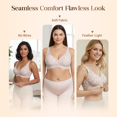 Jelly Wireless Womens Comfortable Bras Push Up Deep V Everyday Bras
