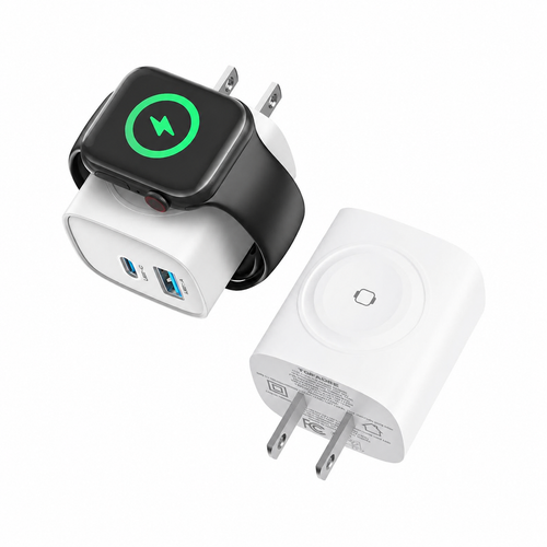 3-in-1 Wall Charger: Watch Charger Built Into The Plug