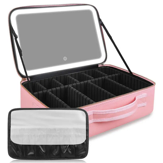 Travel Makeup Case with LED Mirror: Your Vanity Travels With You (Look Like You, Anywhere)
