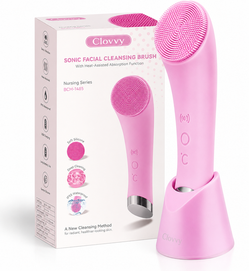 Heated Facial Cleansing Brush: Sonic Deep-Clean + Heated Massage