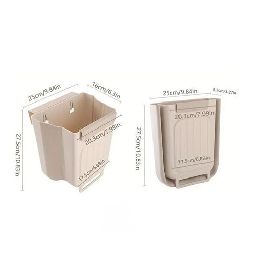 Hanging Kitchen Trash Can: Sweep Scraps Straight In