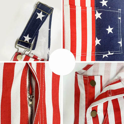 4th of July 250th Anniversary American Flag Overalls