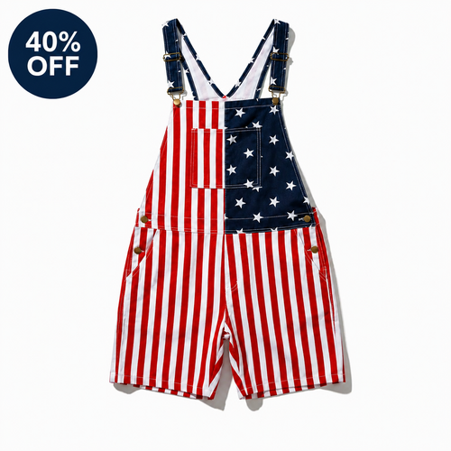 4th of July 250th Anniversary American Flag Overalls