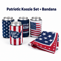 Patriotic Koozie Set + Bandana