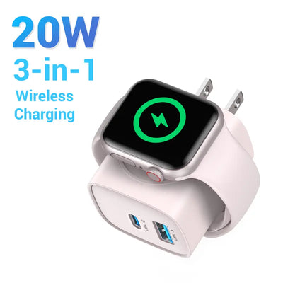 3-in-1 Wall Charger: Watch Charger Built Into The Plug