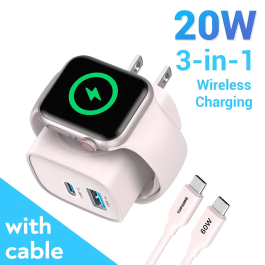 3-in-1 Wall Charger: Watch Charger Built Into The Plug