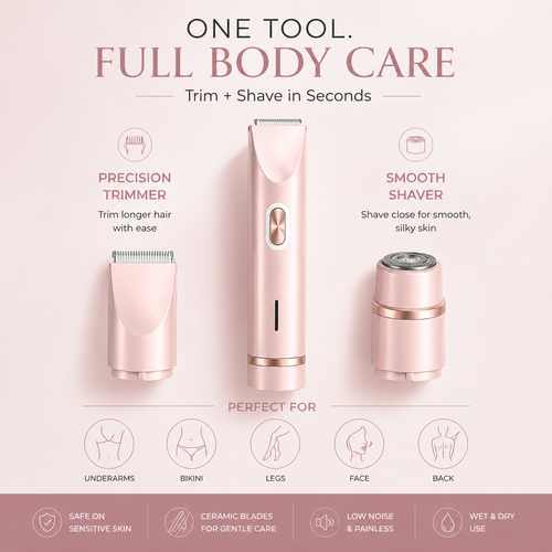 Clovvy 2 in 1 Trimmer & Shaver for Women