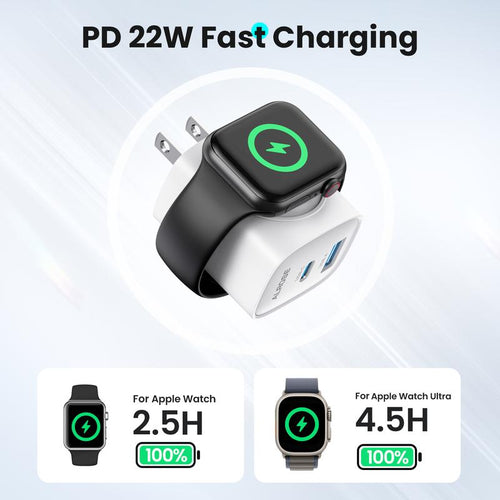 3-in-1 Wall Charger: Watch Charger Built Into The Plug