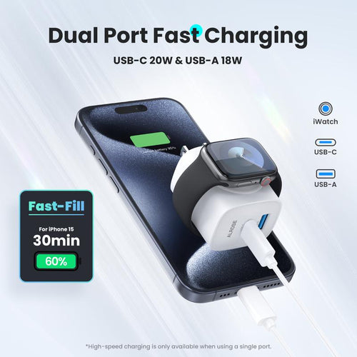 3-in-1 Wall Charger: Watch Charger Built Into The Plug